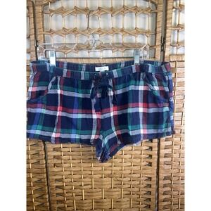 Y2K Aerie Plaid Pajama Lounge Shorts Size XL, blue flannel